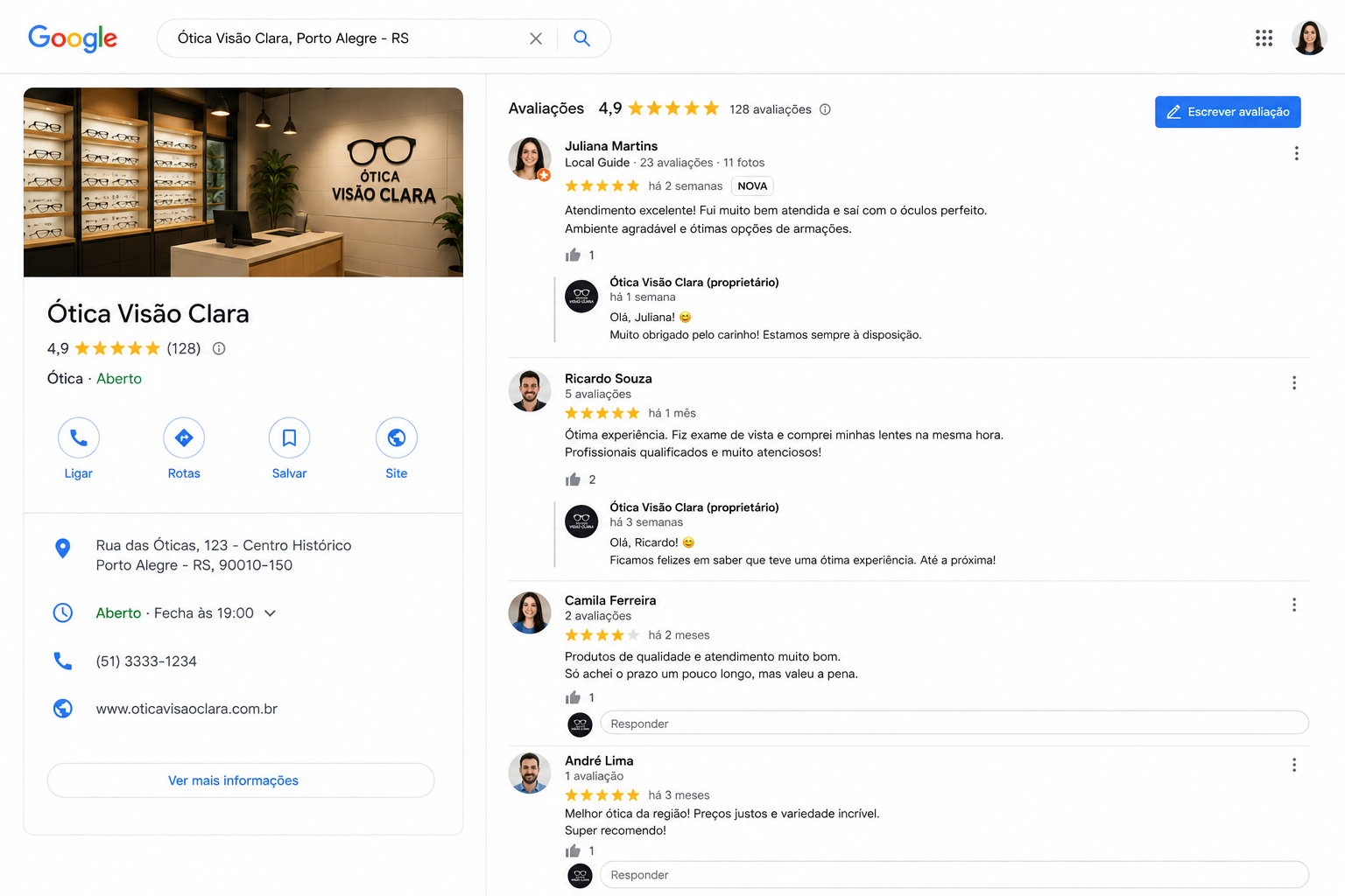 Avaliações e Reputação
